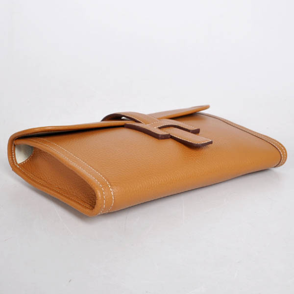 High Quality Hermes Jige Large Clutch Handbag Light Coffee 1053 Replica - Click Image to Close